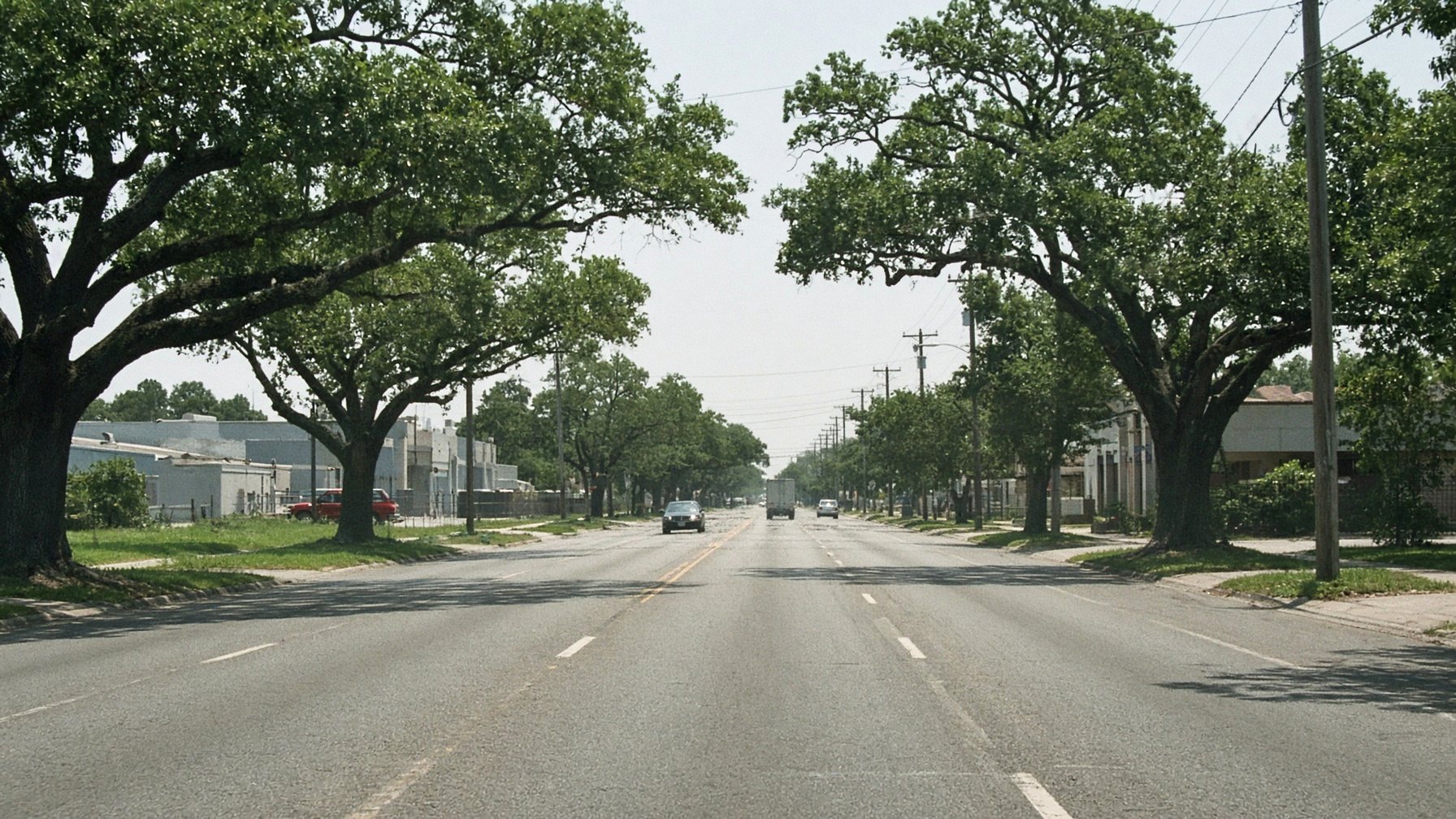 Four-lane heat shimmer