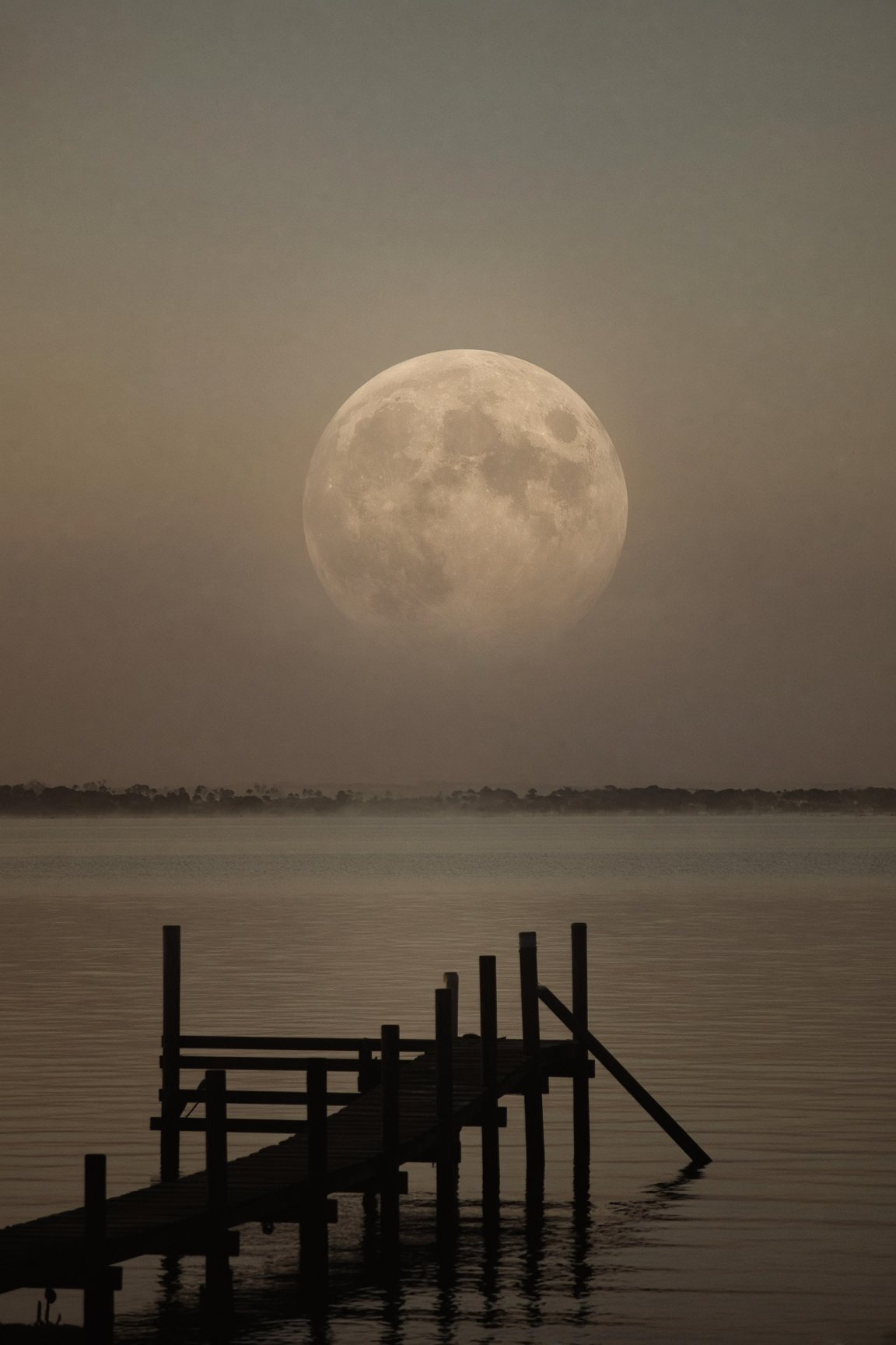 VERTICAL moon over bay