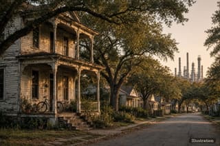 The fence and the town