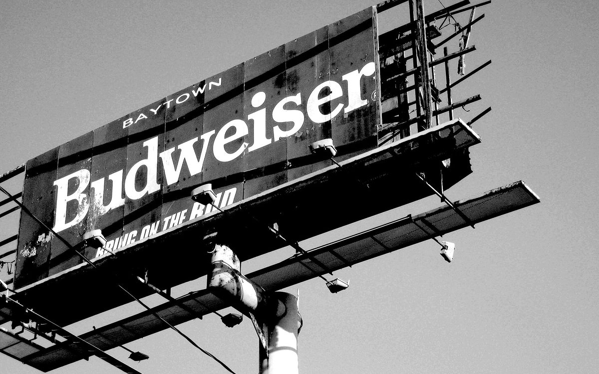 A billboard on Garth Road, Baytown, Texas is ravaged by the strong winds of Hurricane Ike in Sept 2008.