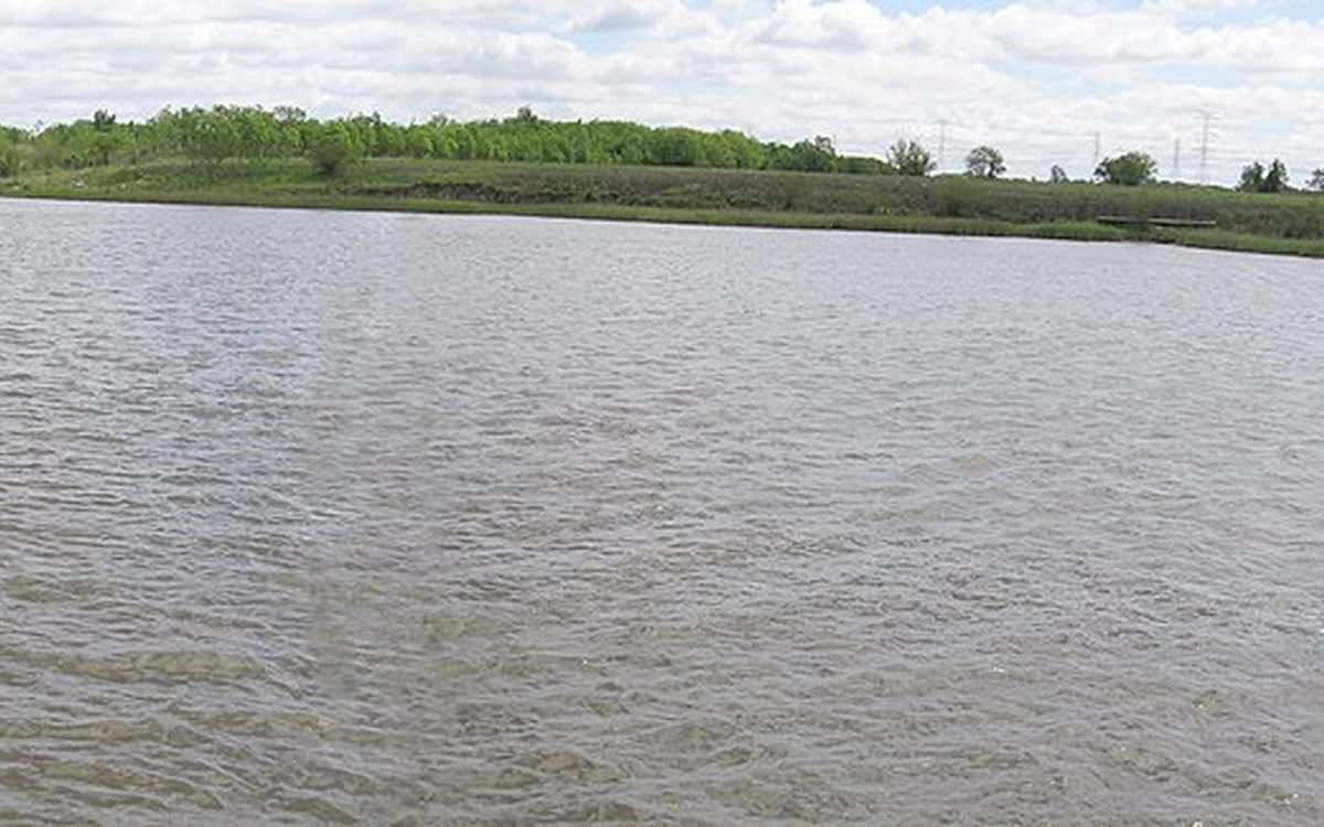 Cedar Bayou from Roseland Park looking to the Chambers county side, Baytown, Texas