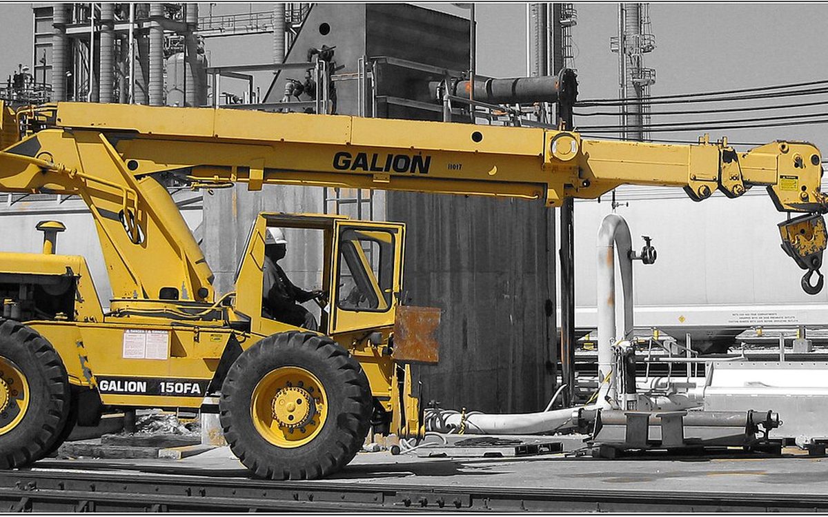 This is a Galion 150FA Cherry Picker in a Chemical Plant close to Baytown, Texas.