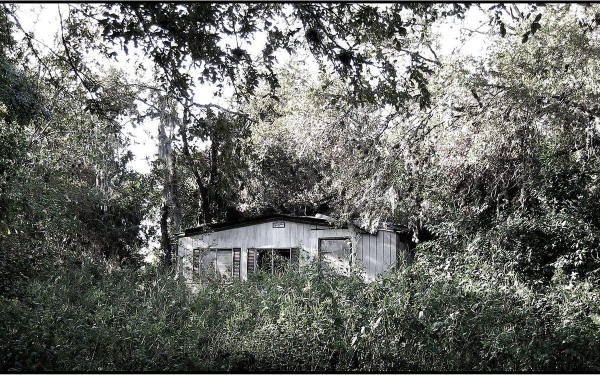 Goose Creek Trail Trailer in the wood.  Hurricane battered trailer is located close to Laredo street and Texas avenue.