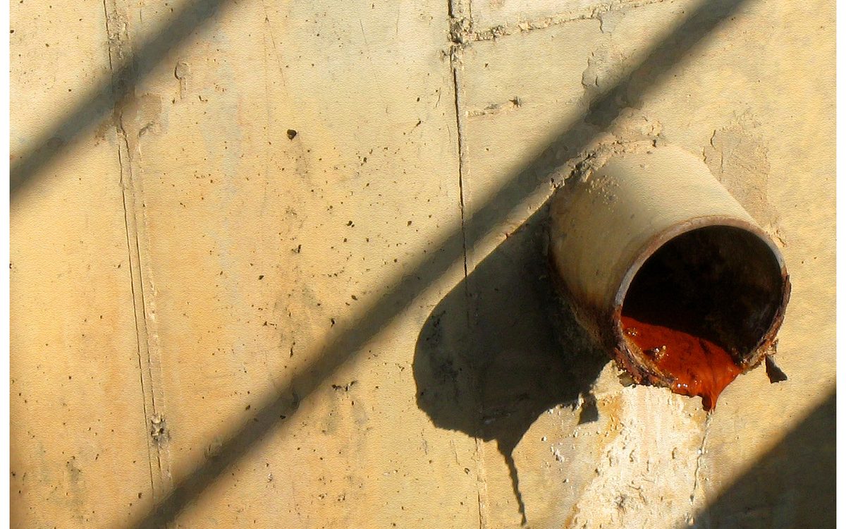 A sump drain in a Baytown, Texas Petrochemical Plant