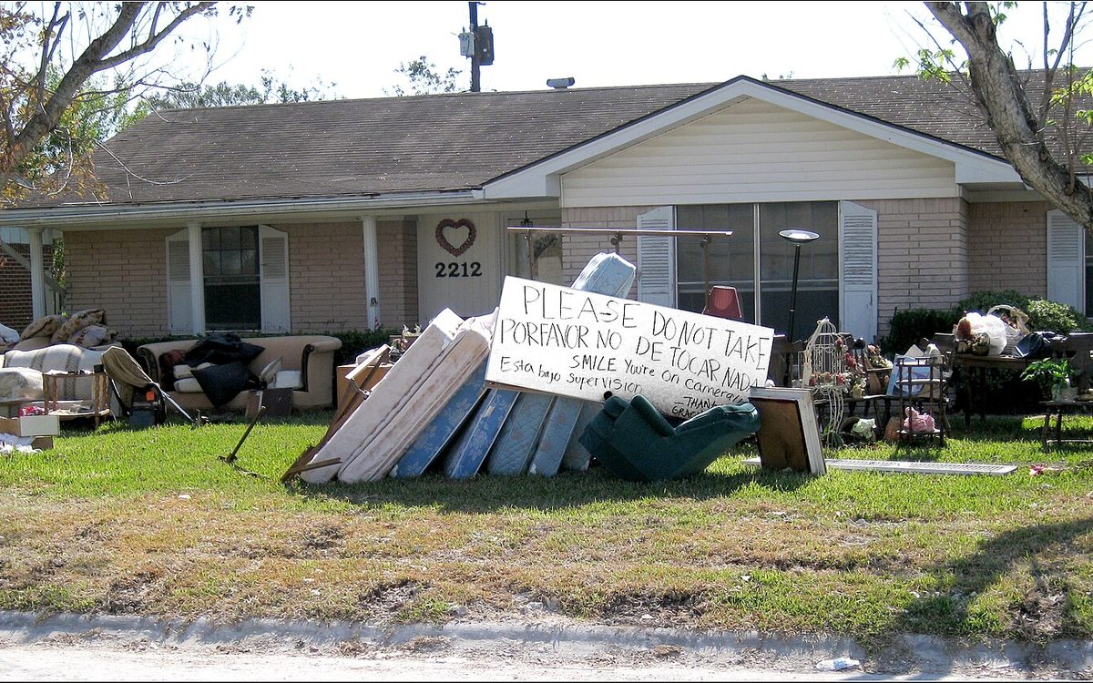 Montana Street, Baytown, Texas after Hurricane Ike 9-11-2008.  These folks got 3-4 feet of water in their house.